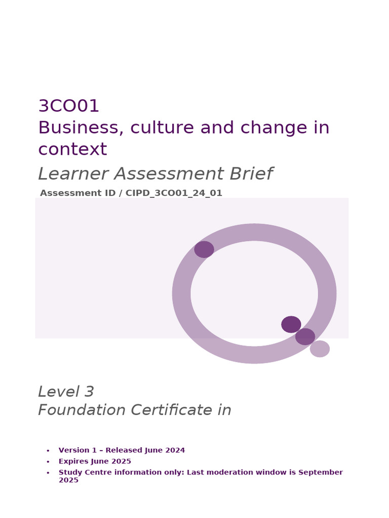 June 2024 3CO01 Business Culture and Change in Context | PDF | Learning ...