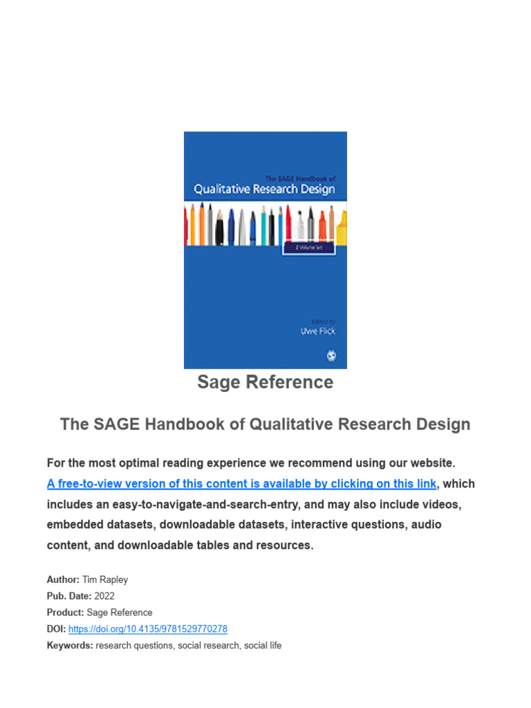 Developing Research Questions in Qualitative Research | PDF ...