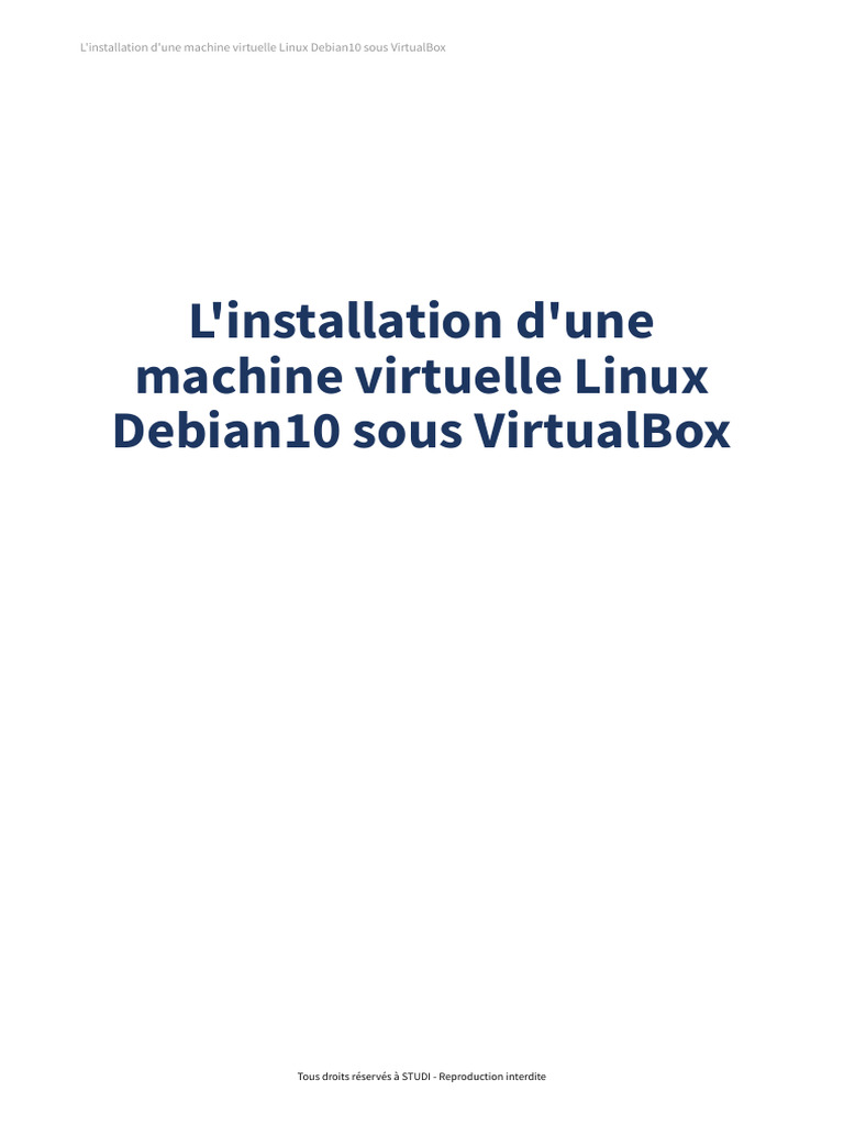 Installer Debian 10 sur VirtualBox | PDF | Linux | Distribution Linux