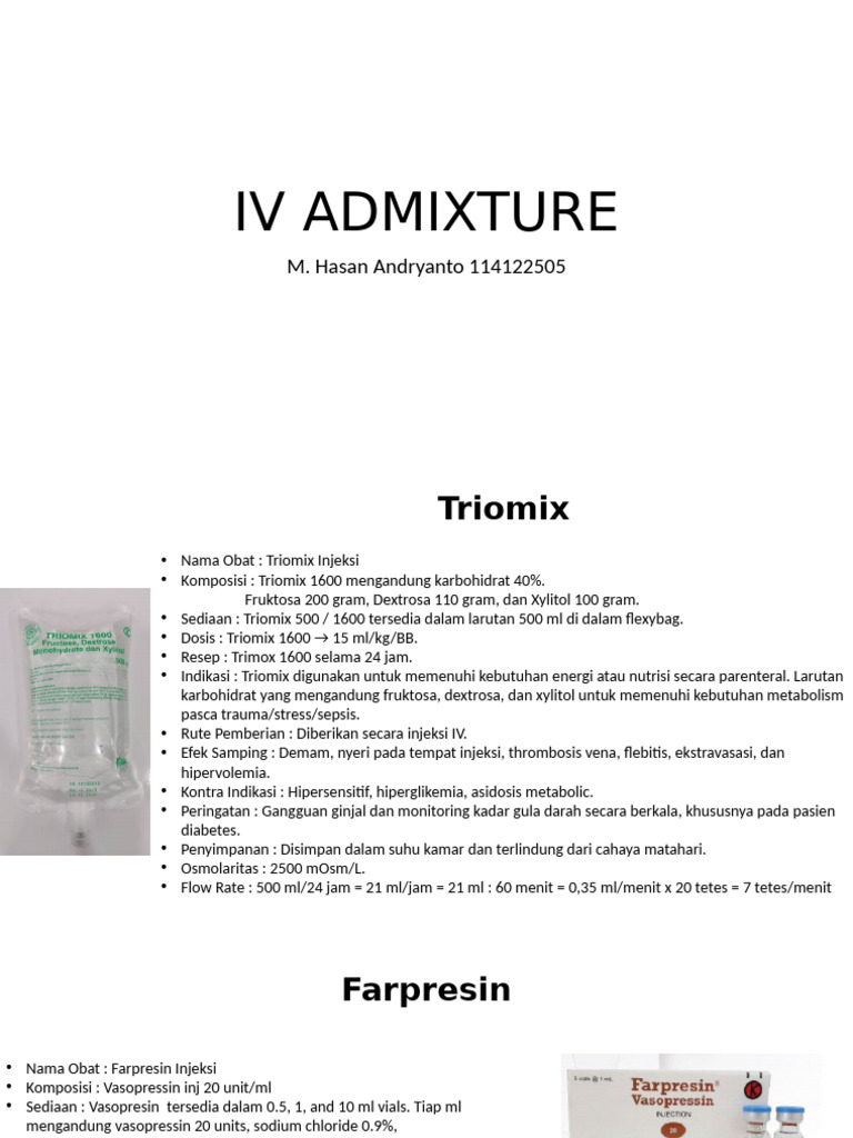 Dosis dan Indikasi Farpresin dan Triomix | PDF
