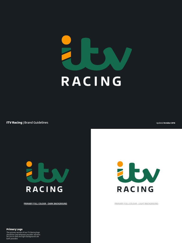 ITV Racing Brand Guidelines | PDF | Rgb Color Model | Graphic Design