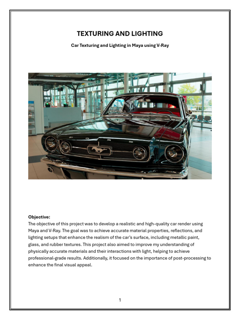 Car Texturing and Lighting in Maya | PDF | Rendering (Computer Graphics ...