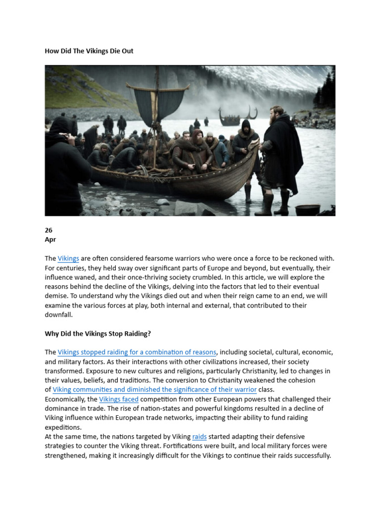 How Did The Vikings Die Out PDF Vikings Viking Age