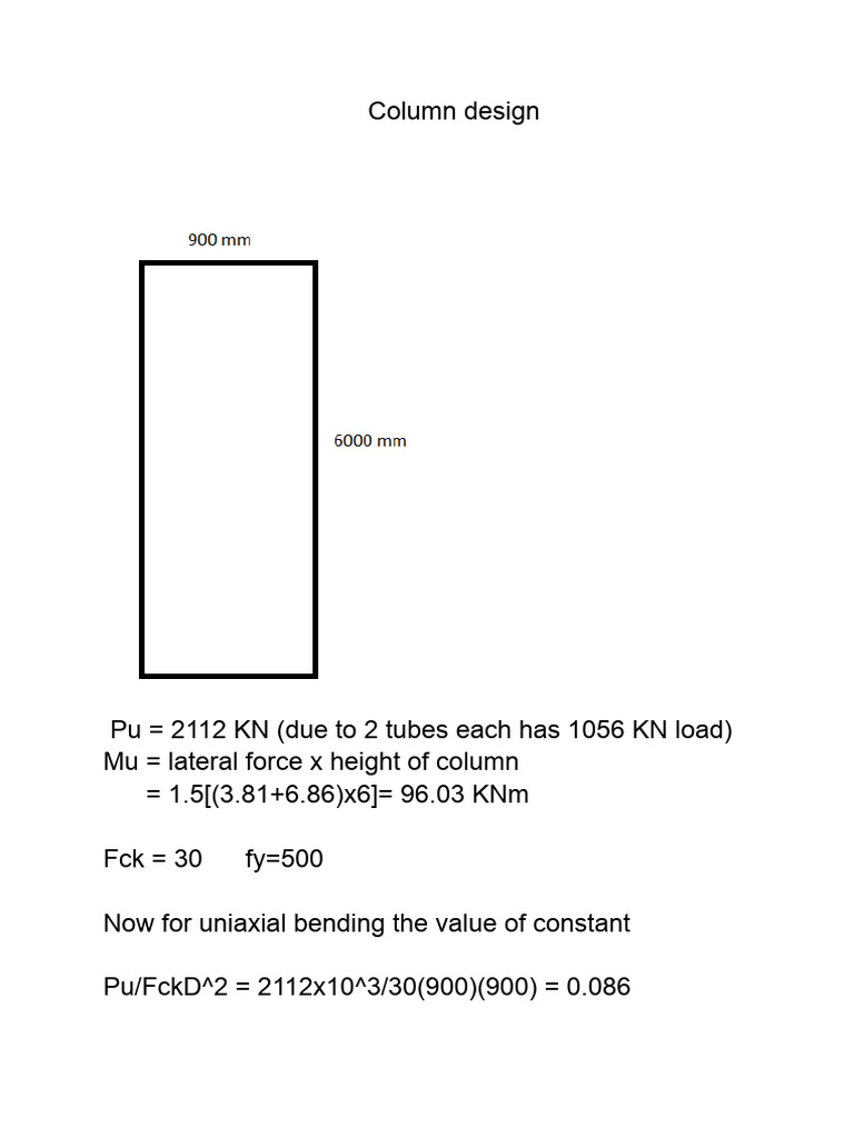 Column Design Calculations and Specifications | PDF