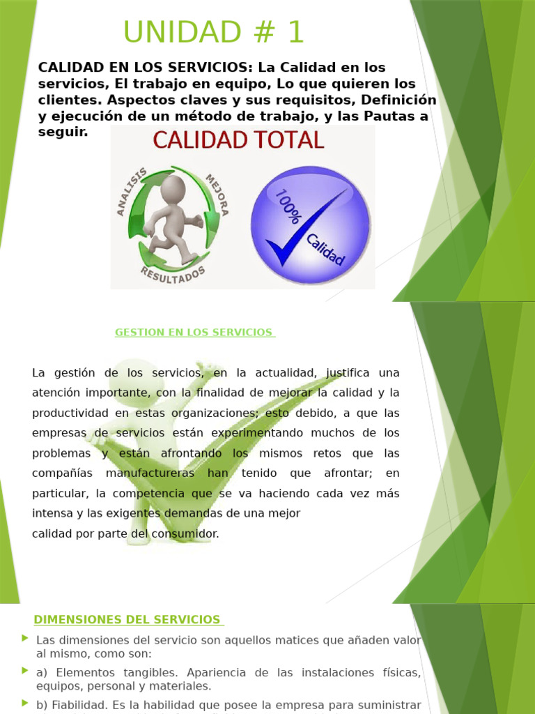 CALIDAD EN LOS SERVICIOS y Los Usuarios | PDF | Gestión de la calidad ...