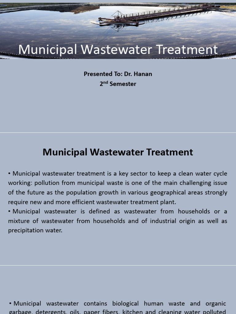 Municipal Wastewater Treatment Overview | PDF | Sewage Treatment ...