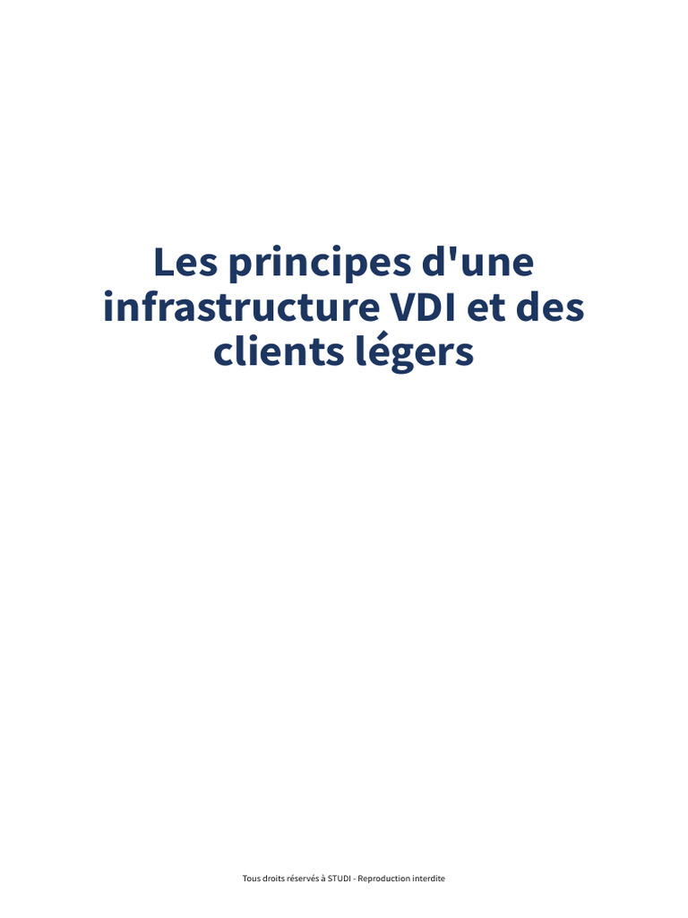 Infrastructure VDI et Clients Légers | PDF | Serveur (Informatique ...