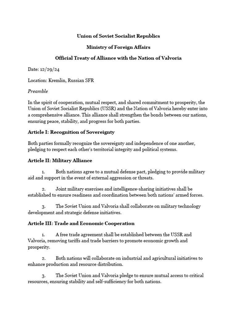 USSR-Valvoria Alliance Treaty 1924 | PDF | Soviet Union | World Politics