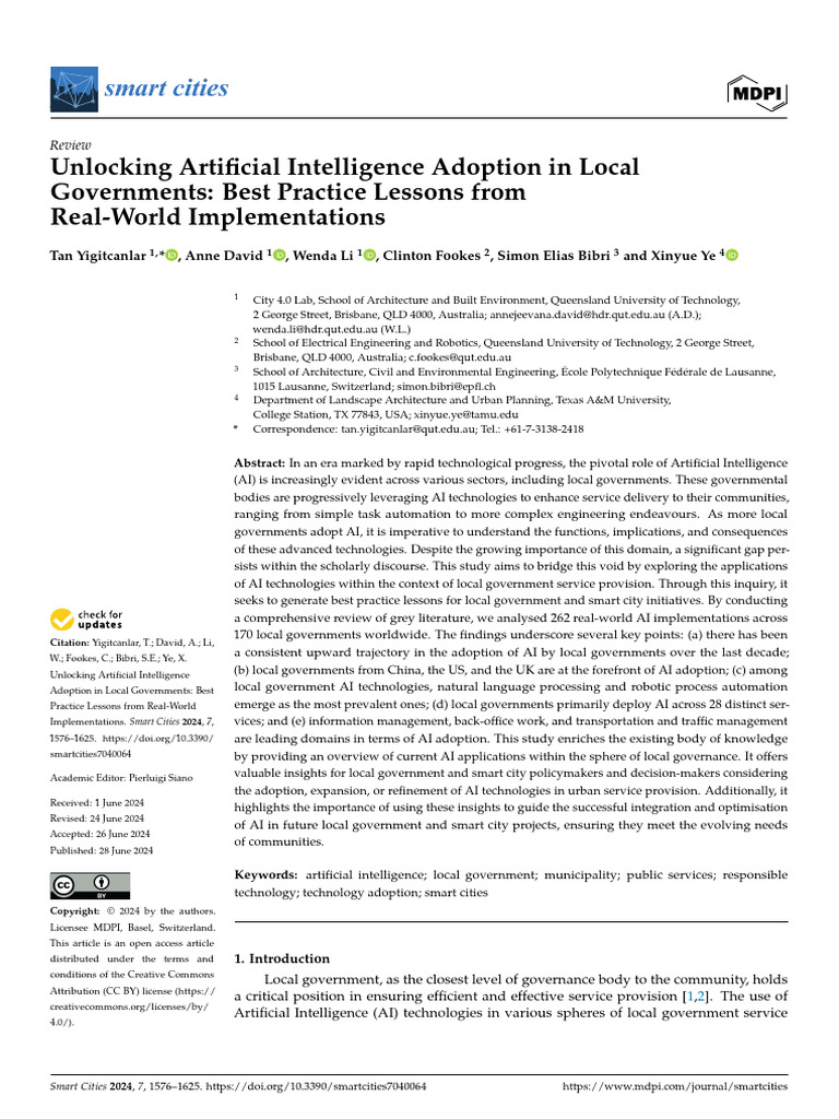 Smart Cities | PDF | Artificial Intelligence | Intelligence (AI ...
