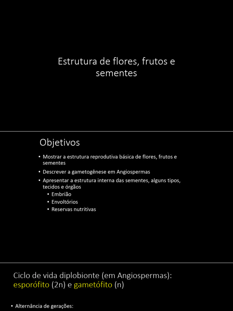 Estrutura de Flores, Frutos e Sementes | PDF | Semente | Interações ...