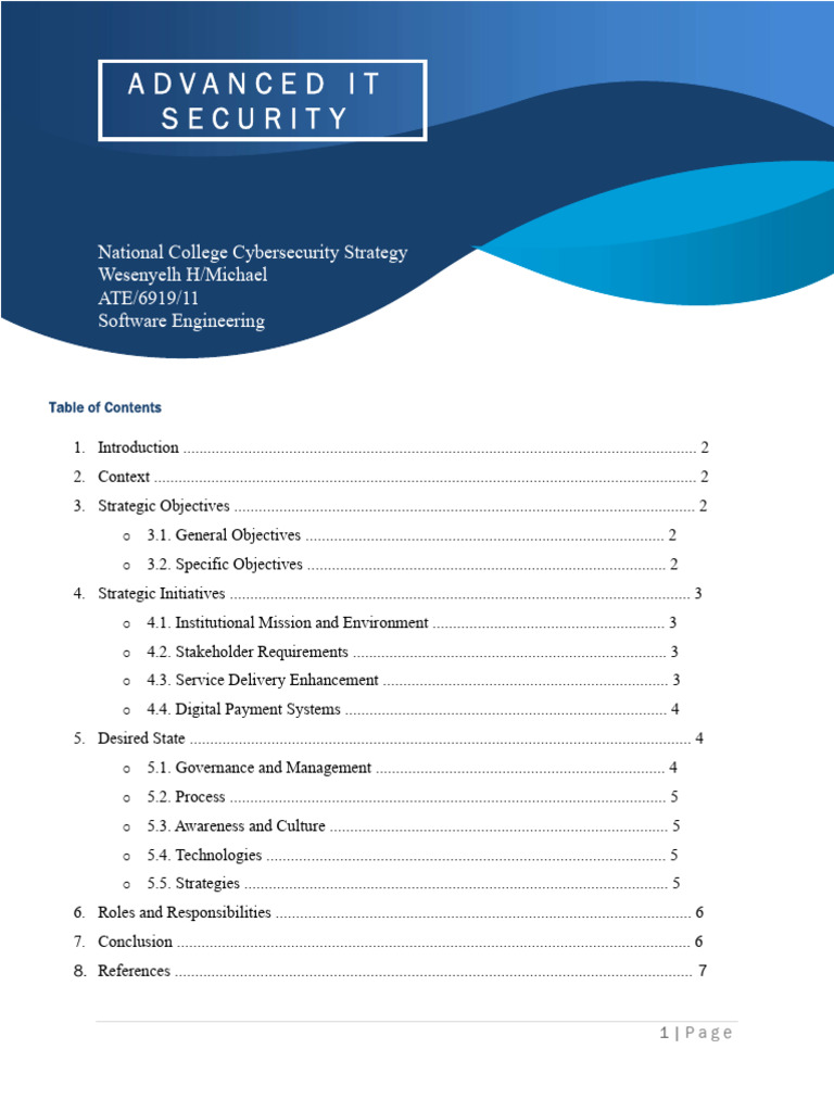 National College Cybersecurity Strategy | PDF | Computer Security ...