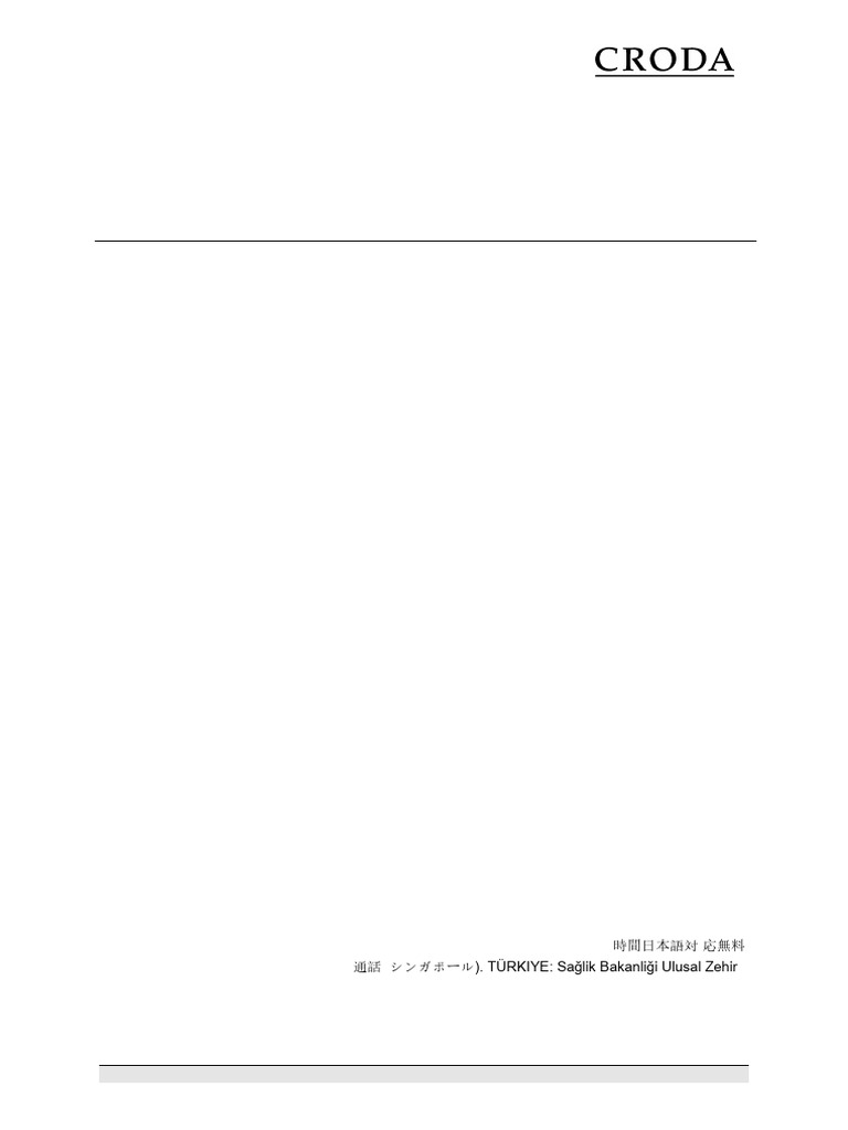 Ficha de Seguridad Crodamol GTCC Pharma | PDF