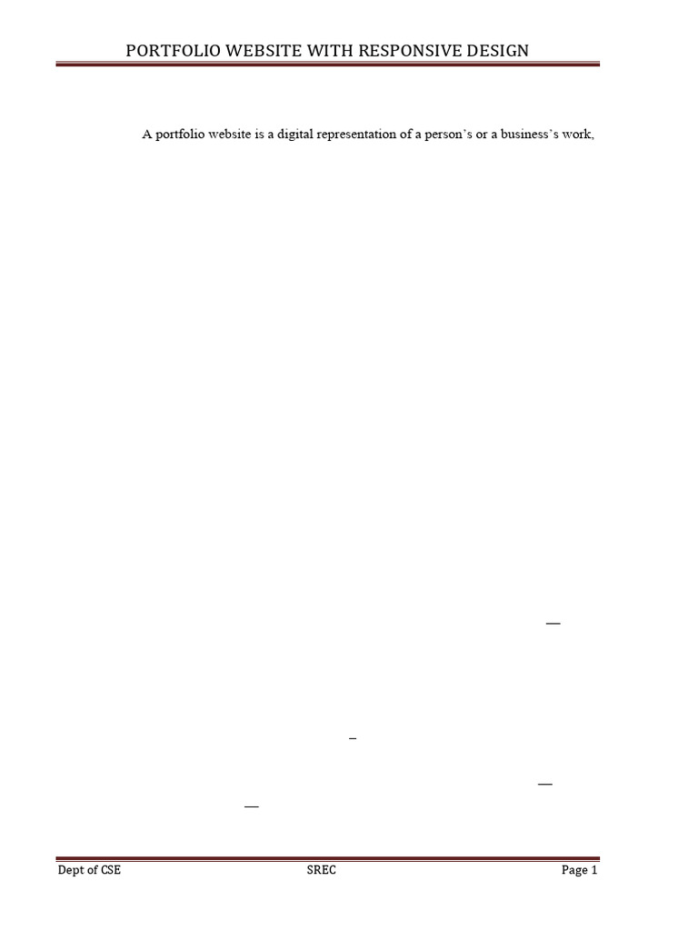 Portfolio Documentation | PDF | Websites | World Wide Web