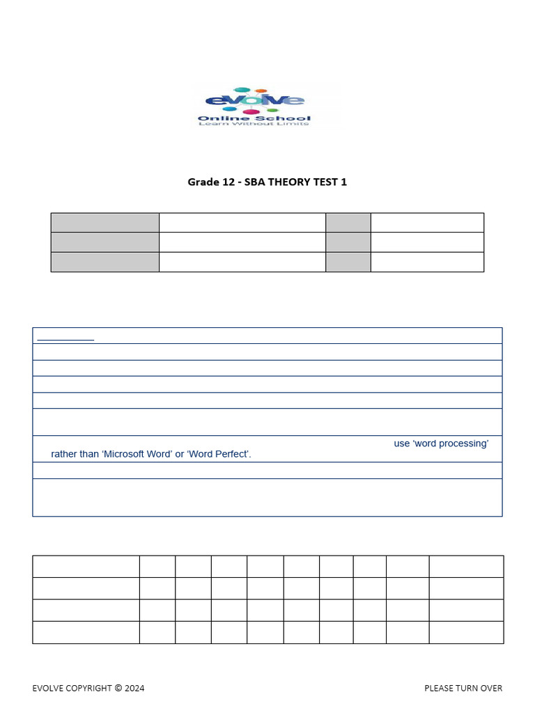 Grade 12 Computer Applications Test | PDF | Question | Linguistic ...