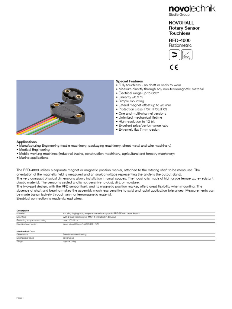 39 DS 120 RFD-4000 Ratiometric - en | PDF | Machines | Electrical Connector