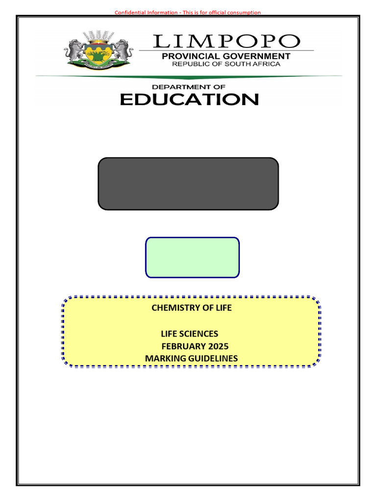 Grade 10 Life Sciences Marking Guide | PDF | Glucose | Lipid