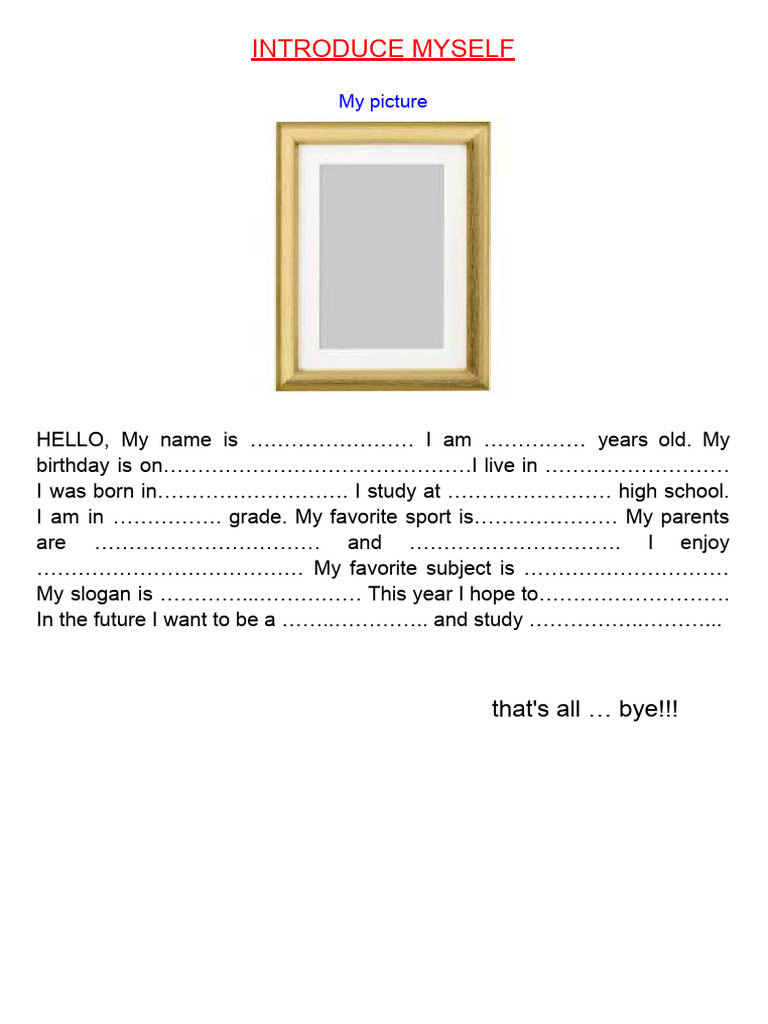 Sergio Sossa - Introduce Myself (2.1) | PDF
