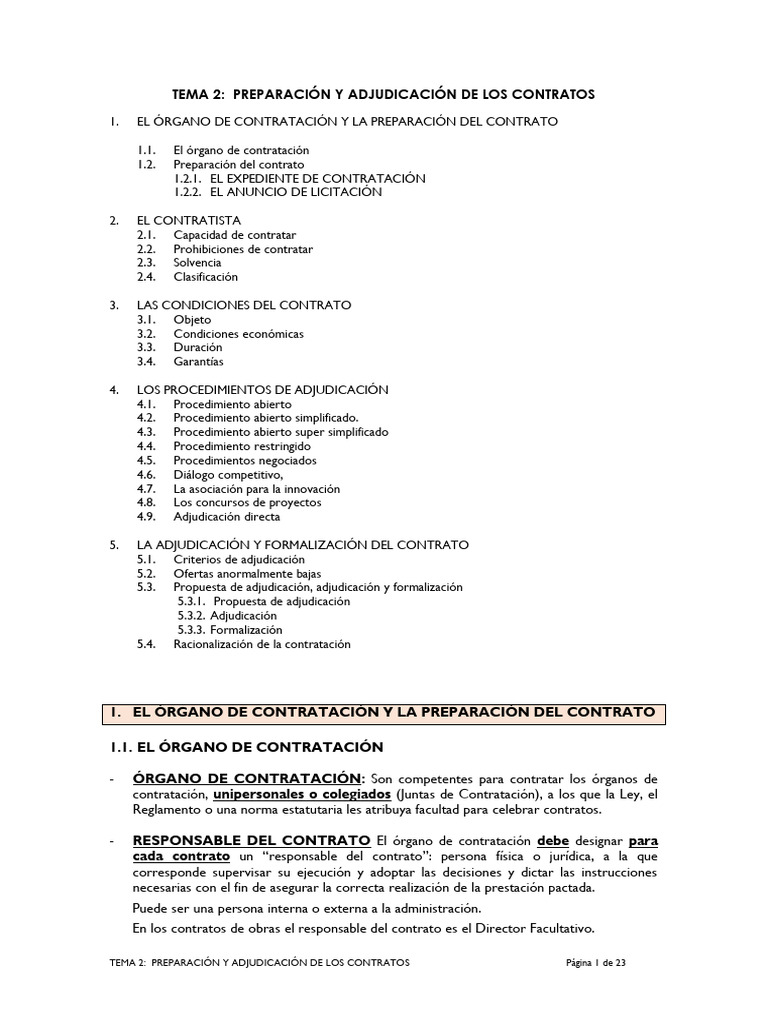 Adjudicación y Preparación de Contratos | PDF | Presupuesto
