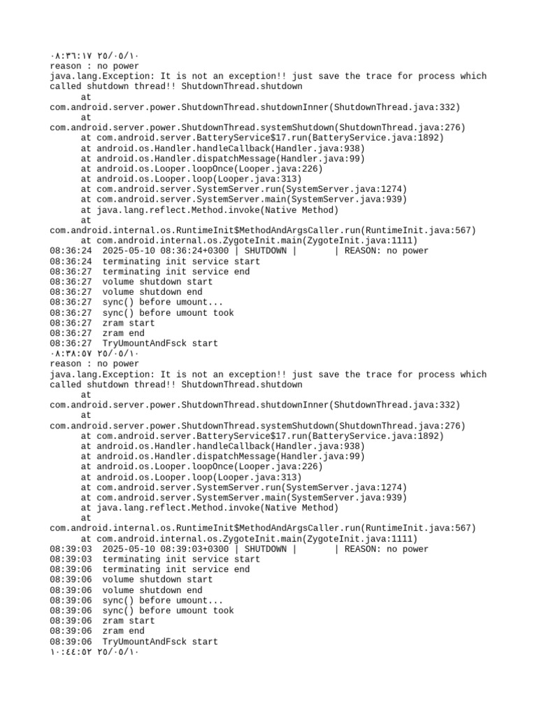 Android Shutdown Log: No Power Errors | PDF | Embedded Linux ...