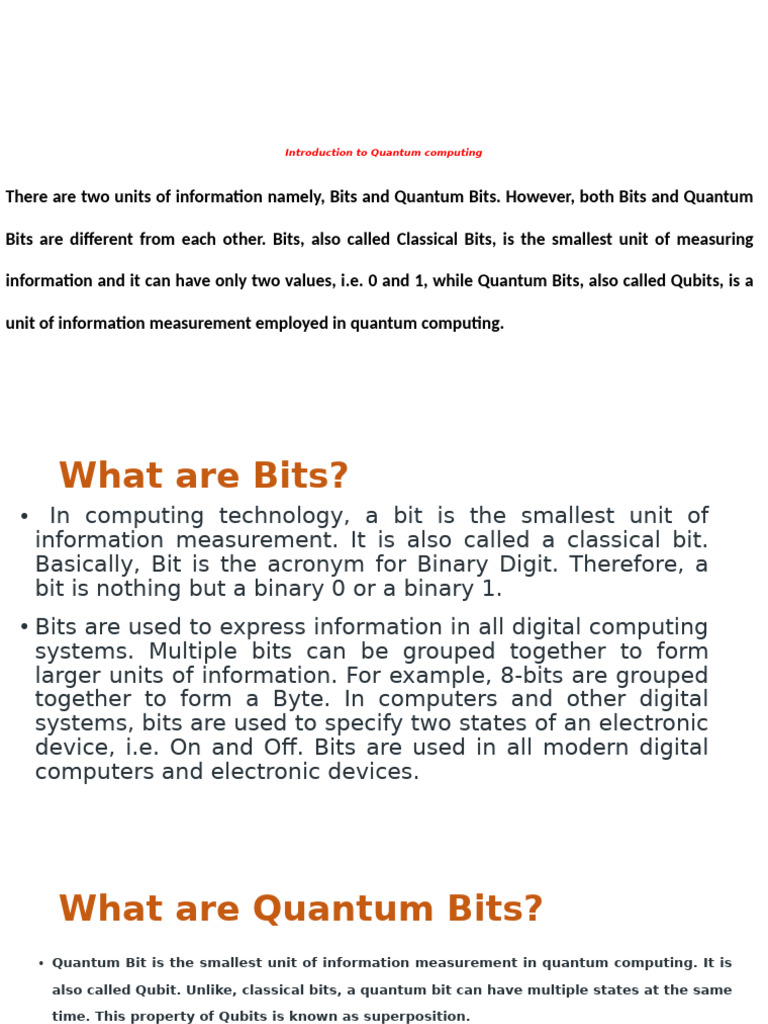 Differences Between Bits and Qubits | PDF | Quantum Computing | Bit