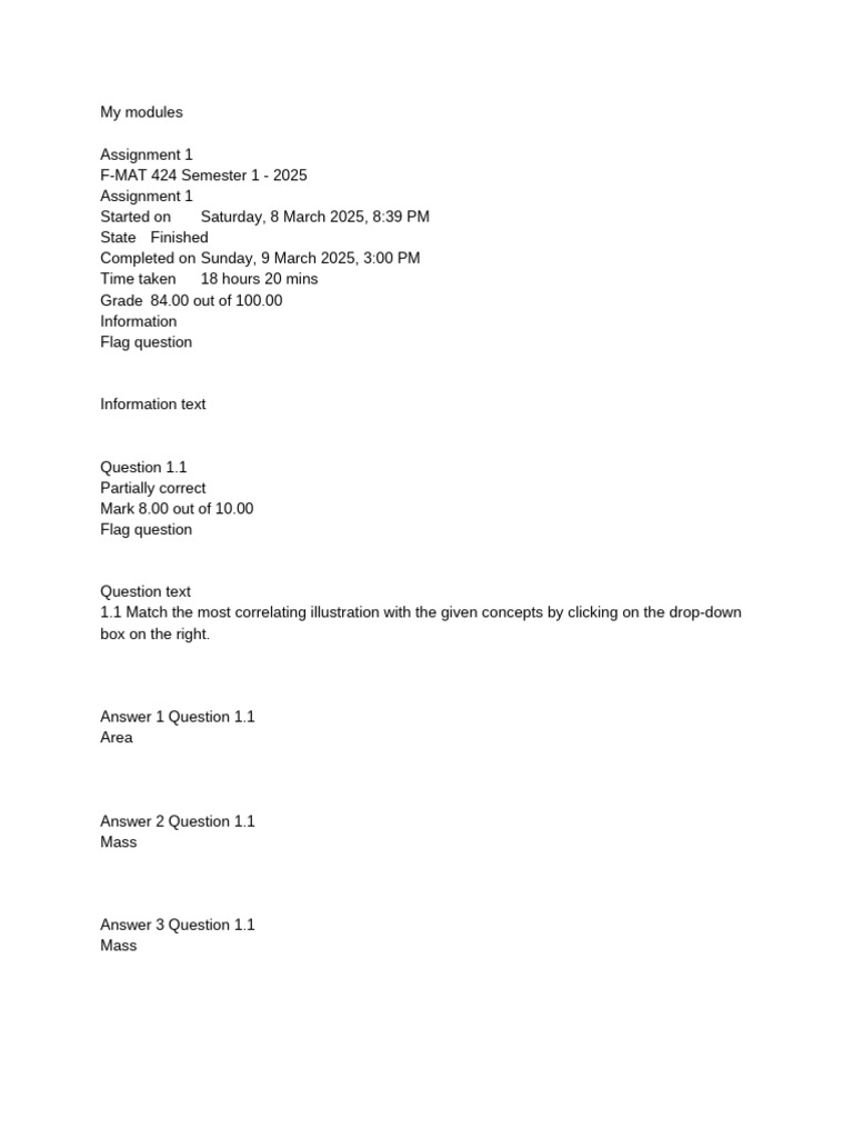 My Module-Mat Assignment 1 S | PDF | Learning | Measurement