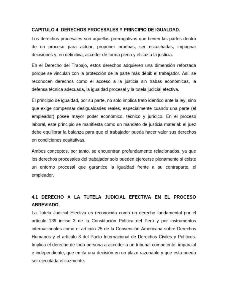 Igualdad Procesal en el Proceso Laboral | PDF | Derecho laboral | Ley ...