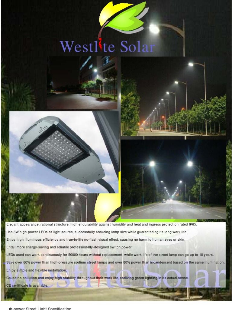 Westlite Street Light | PDF | Light Emitting Diode | Lighting