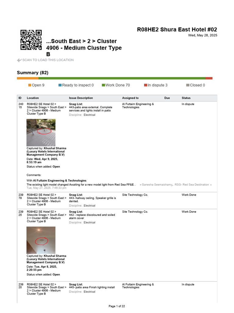 South East Hotel 02 Snag Report | PDF | Building Engineering ...