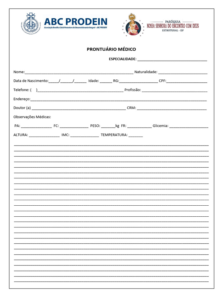 Prontuário Médico Padrão | PDF