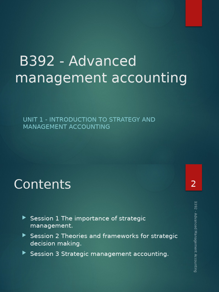 B392 - Unit 1 | PDF | Strategic Management | Competitive Advantage
