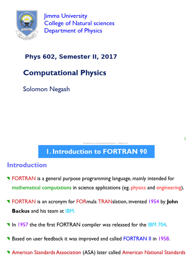 Computational PhysicsCourse Pages 1 | PDF | Arithmetic | Data Type