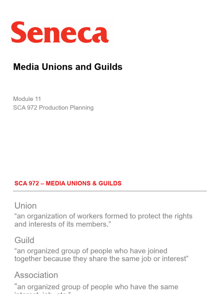 K 11 1 SCA 972 Module 11 - Media Unions and Guilds | PDF | Labor