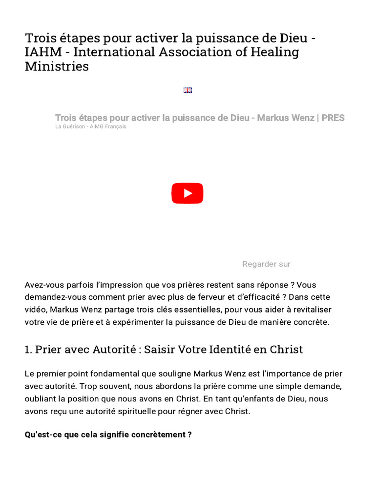 Activer la Puissance de Dieu en Prière | PDF | Saint-Esprit | Prière