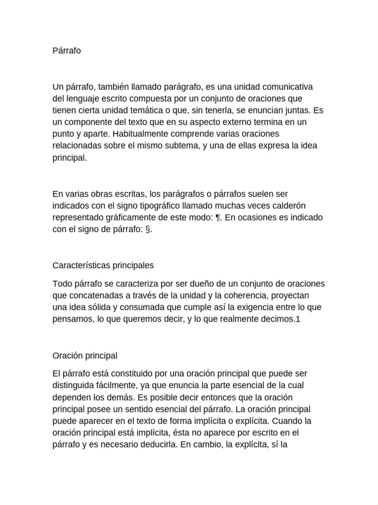 Características y Tipos de Párrafos | PDF | Párrafo