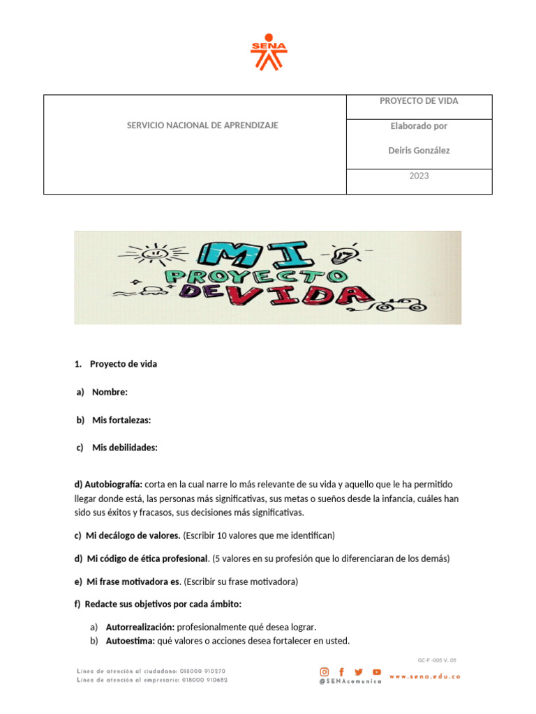 Taller Proyecto de Vida | PDF