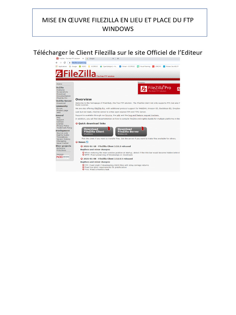 Guide d'Utilisation de FileZilla FTP | PDF