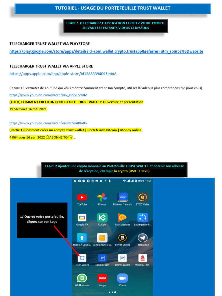 PDF Tuto Envoyer Et Recevoir Crypto Sur Trustwallet | PDF | Bitcoin |  Calcul distribué
