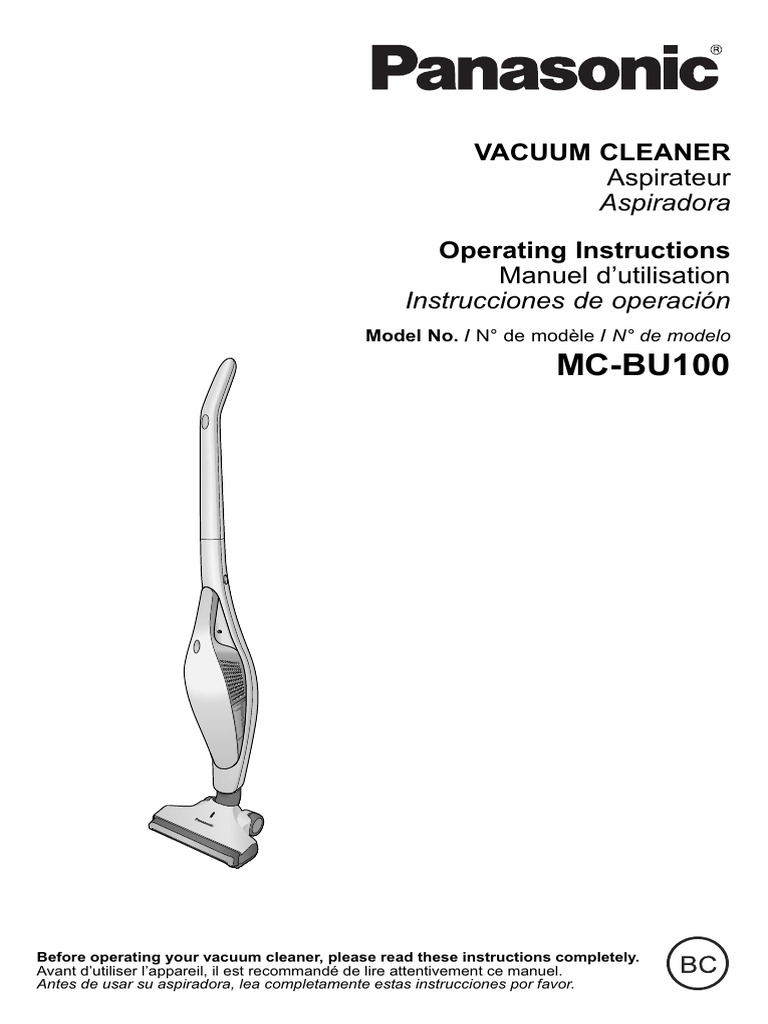 Panasonic Vacuum Cleaner Manual | PDF | Manufactured Goods | Machines