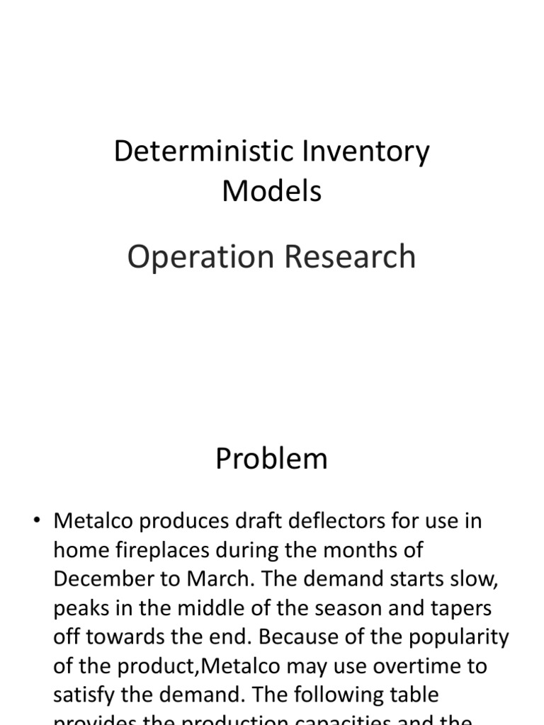Deter Minis Tic Inventory | PDF