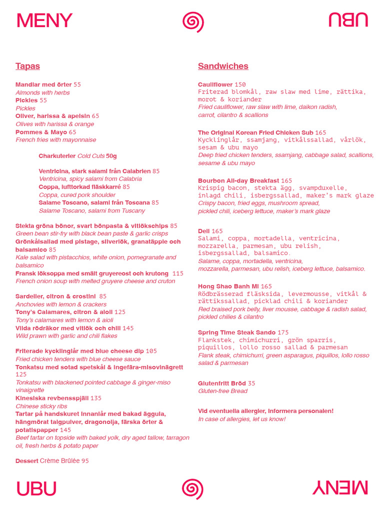 MENU | PDF