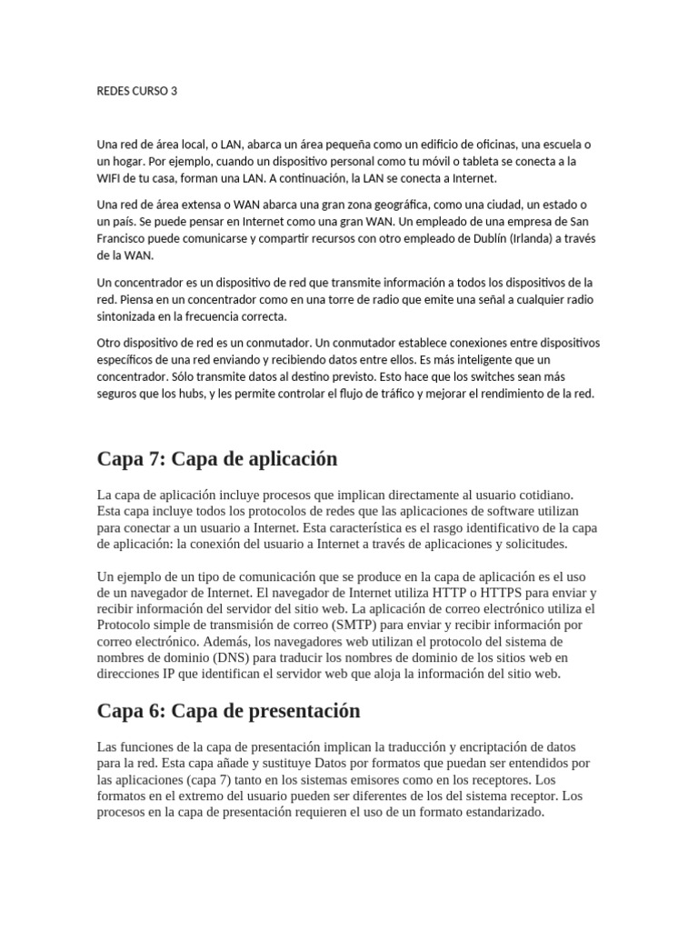 Estructura y Funciones de Redes LAN y WAN | PDF | Protocolos de ...