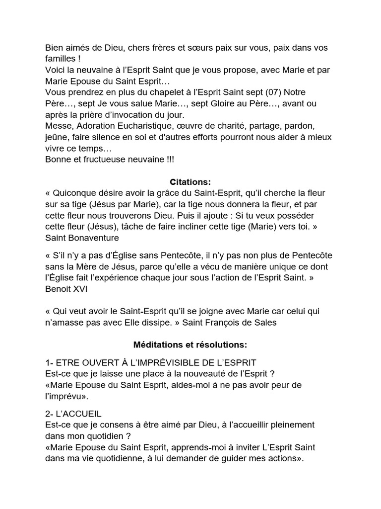 Neuvaine à l'Esprit Saint 2024 | PDF | Saint-Esprit | Dieu