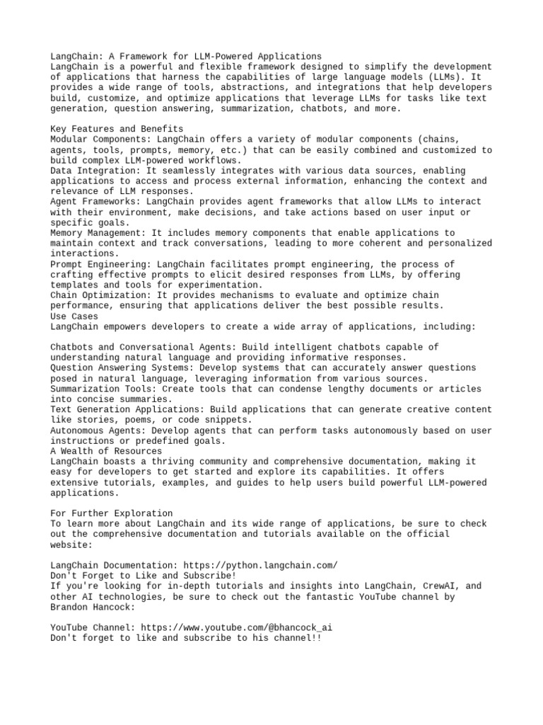 LangChain Demo for LLM Applications | PDF | Information Technology ...