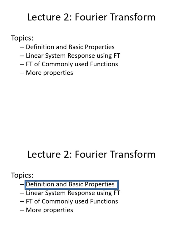 Lecture 02 1 | PDF | Fourier Transform | Electronics