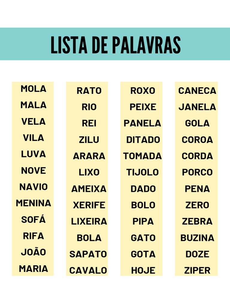 Lista de Palavras em Português | PDF