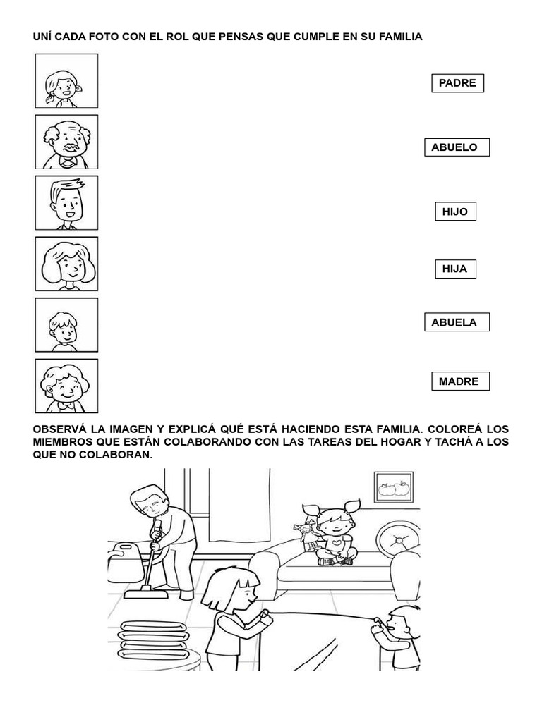 Actividades sobre la familia en preescolar | PDF