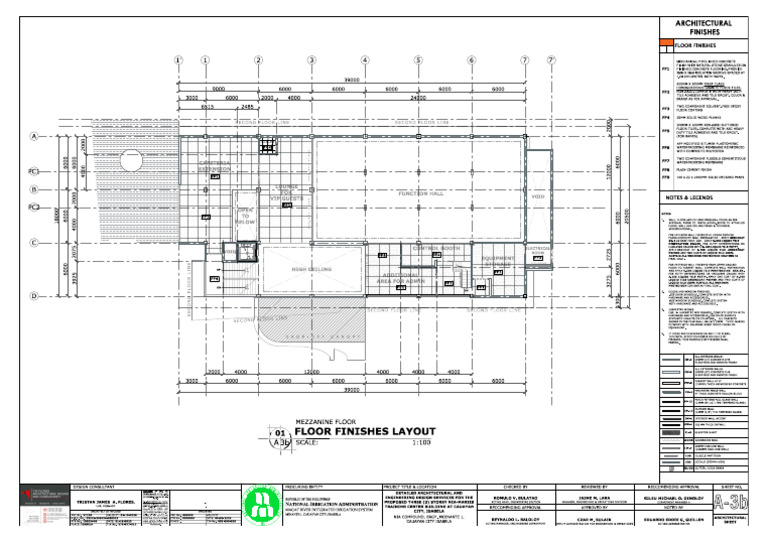 Architectural Plans for Training Center | PDF | Tile | Wall