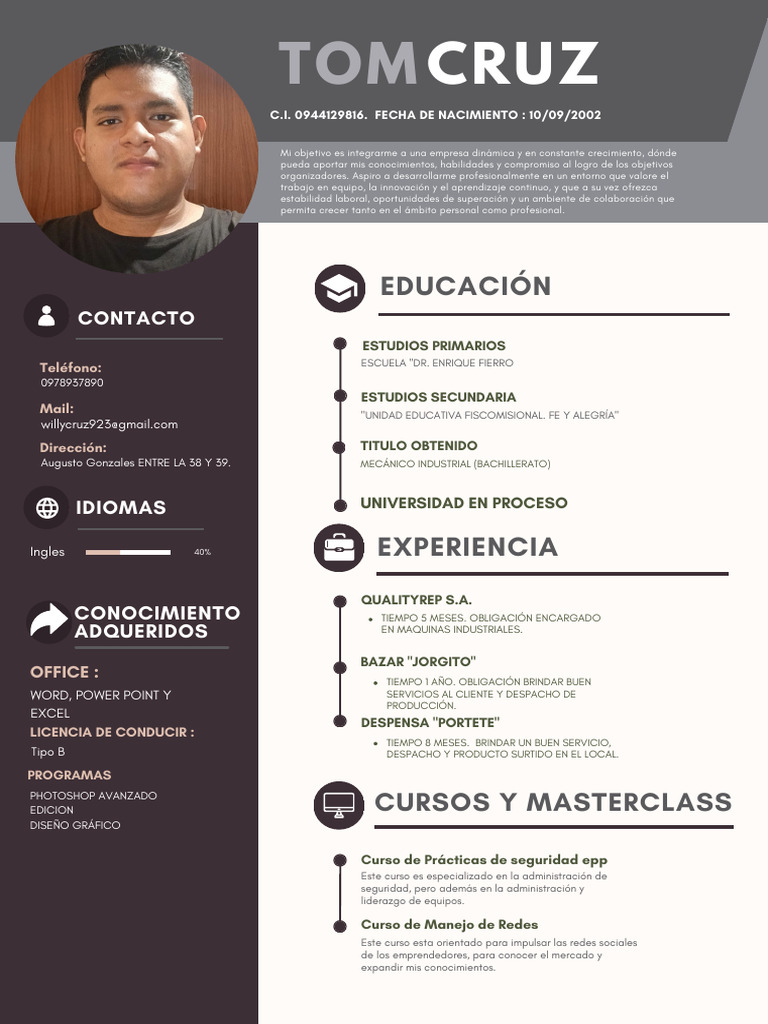 Curriculum CV Tom Cruz. - 20250410 - 085918 - 0000 | PDF