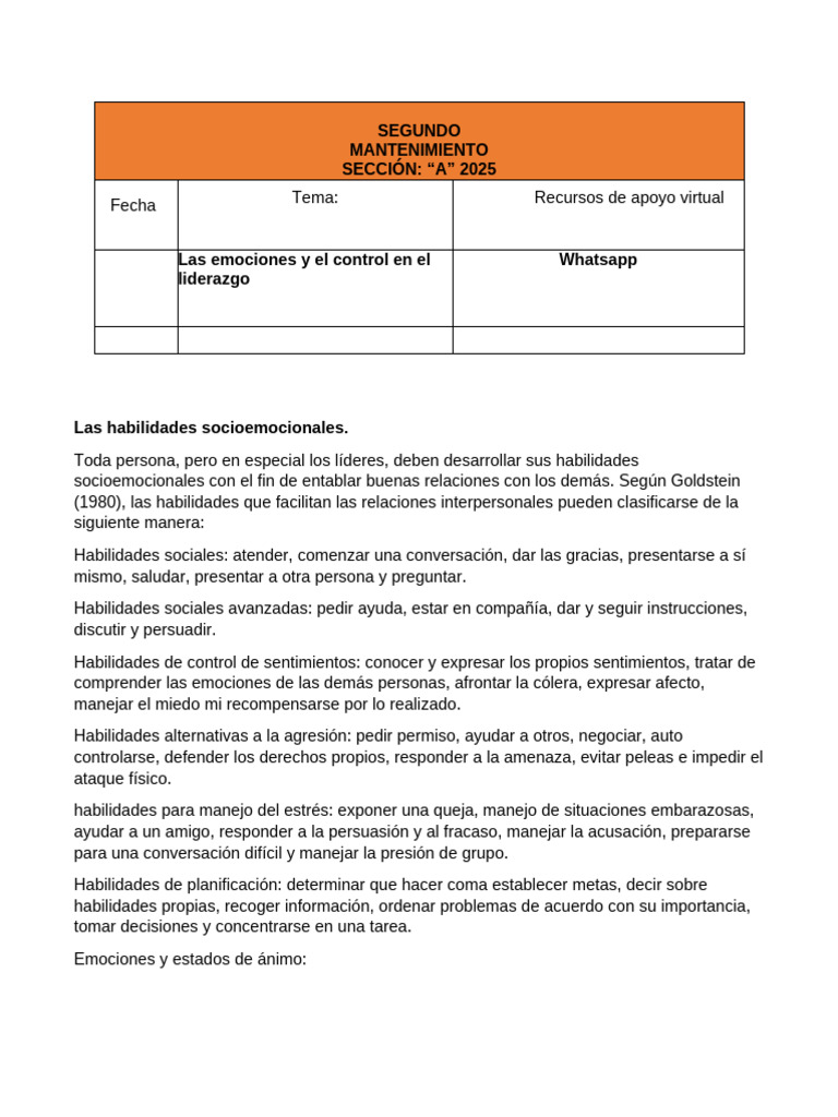 T2 Las Emociones Y El Control en El Liderazgo | PDF | Las emociones ...