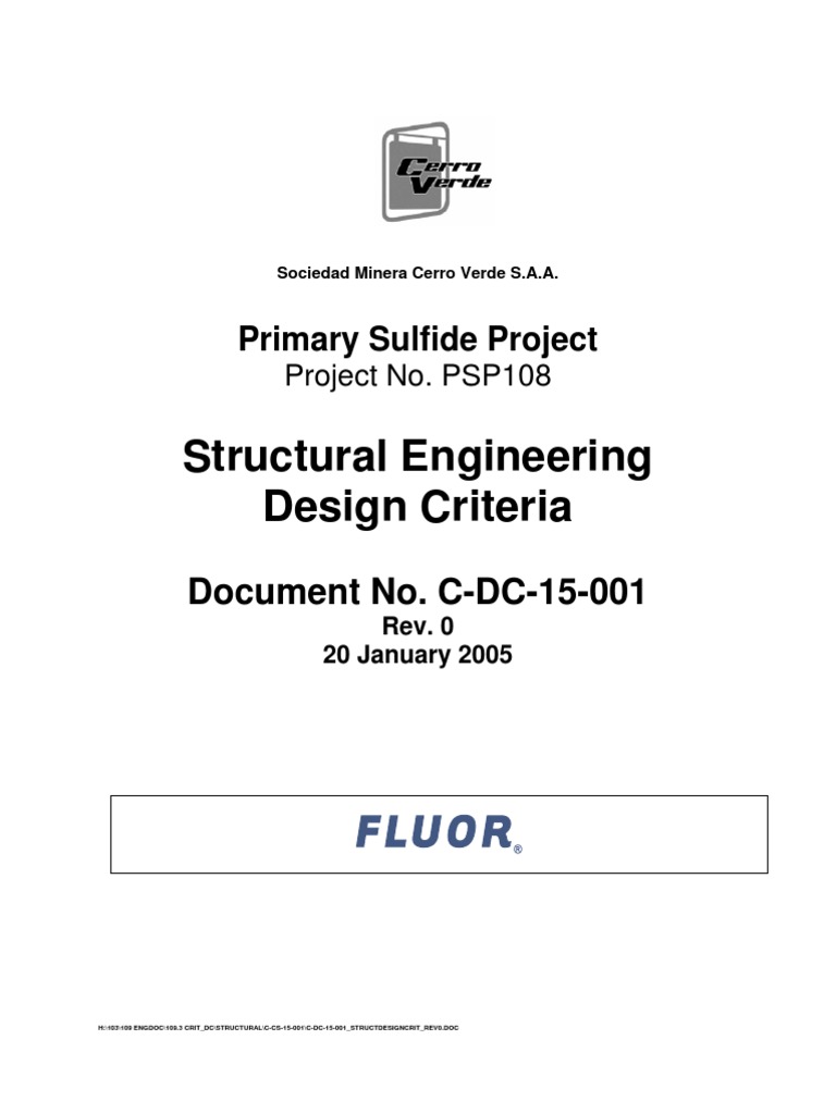 Structural Design Criteria for Mining Project | PDF | Structural Steel ...
